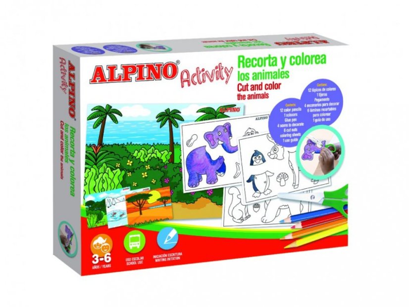Alpino Activity vystrihujte a vyfarbujte zvieratá Alpino Activity vystrihujte a vyfarbujte zvieratá