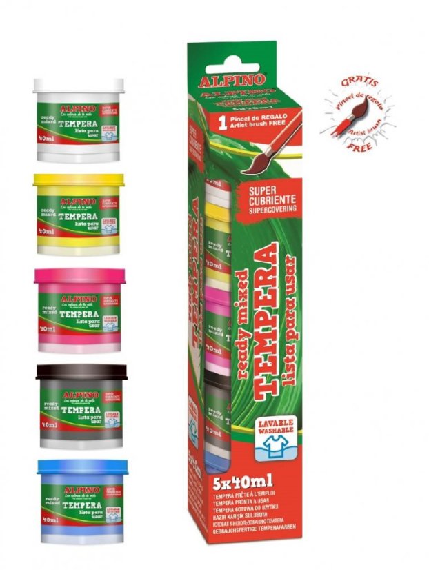 DM010920 01 Tempera Alpino 5 x 40ml.