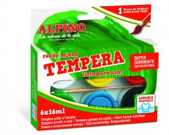 Tempery Alpino 6 x 16 ml. plastový kelímek + štetec