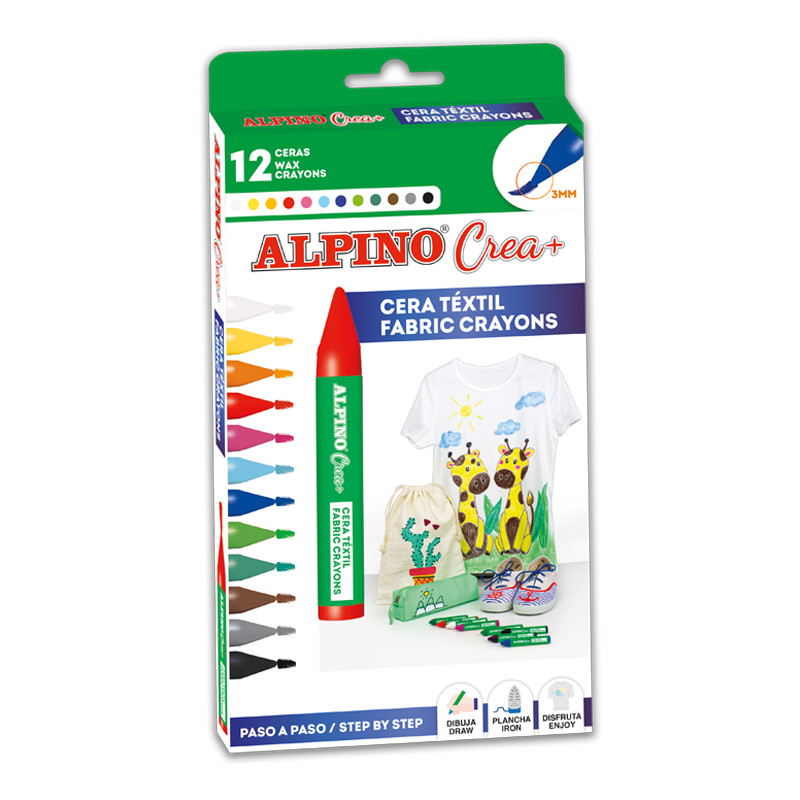 Alpino Crea Box textilních voskovek 12ks
