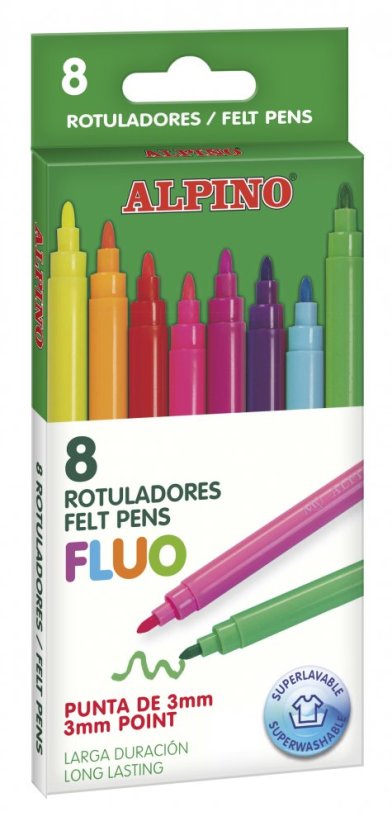 AR001005 01 Estuche 8 rotuladores Alpino Fluo AR001005 01 Estuche 8 rotuladores Alpino Fluo