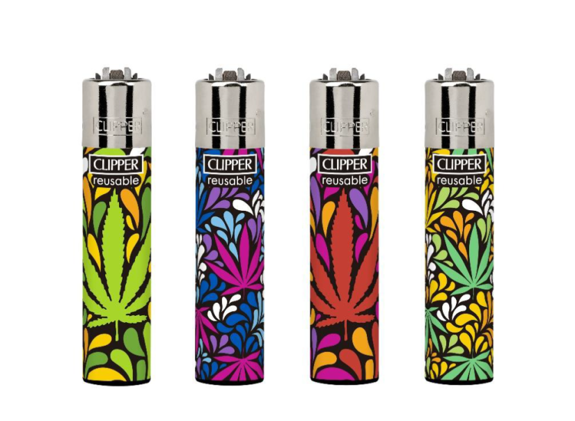 CLIPPER® zapalovače 4 ks – Leaf Style | plnitelné CP11 velké