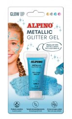 Alpino třpytivý gel na obličej a tělo metalická modrá 14ml