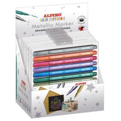 Alpino Color Experience Metalické Fixky 10 ks | Fixy na Sklo Drevo Kameň a Papier