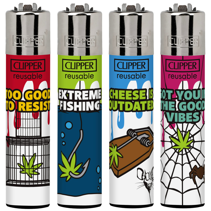 CLIPPER® zapalovače 4 ks – Green Bait | plnitelné CP11 velké