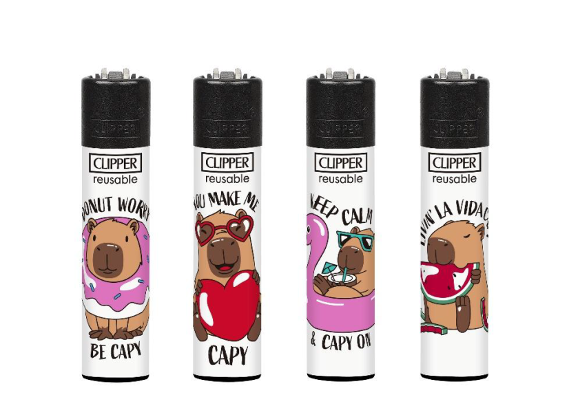 CLIPPER® zapalovače 4 ks – Be Capy | plnitelné CP11 velké CLIPPER® zapalovače 4 ks – Be Capy | plnitelné CP11 velké