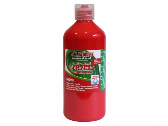 Fľaša temperové farby do školy 500 ml. červená