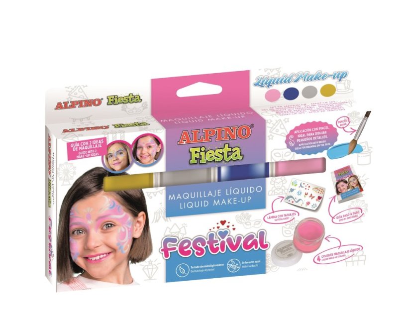 Alpino Festival Liquid Make up (4 farby + štetec + hárok na tetovanie + leták) Alpino Festival Liquid Make up (4 farby + štetec + hárok na tetovanie + leták)