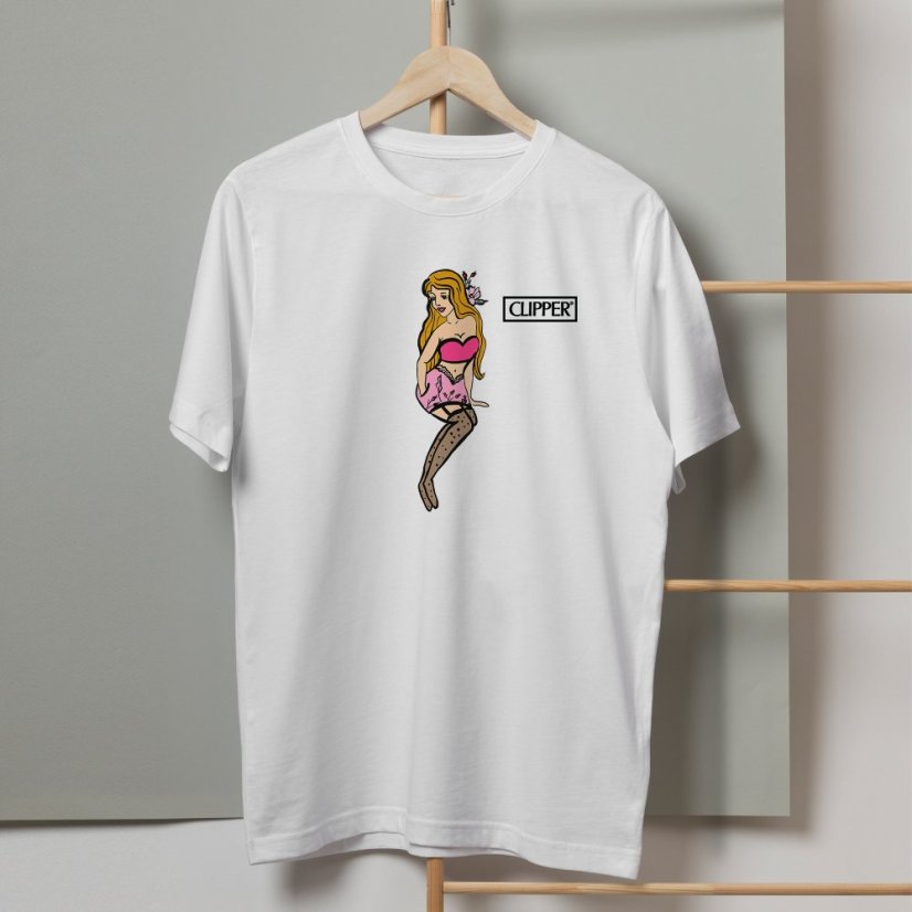 Výhodný balíček UNISEX Tričko kolekcie Dirty Rose a 4ks zapaľovačov CLIPPER® - Veľkosť Trička: S