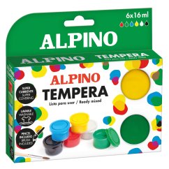 Alpino Tempery 6 x 16ml + štetec