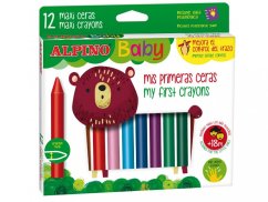 Alpino Baby Detské Voskovky 12 ks | Ergonomické Farbičky pre Najmenších