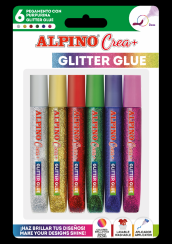 Alpino Crea třpytivé lepidlo 6ks - základní barvy
