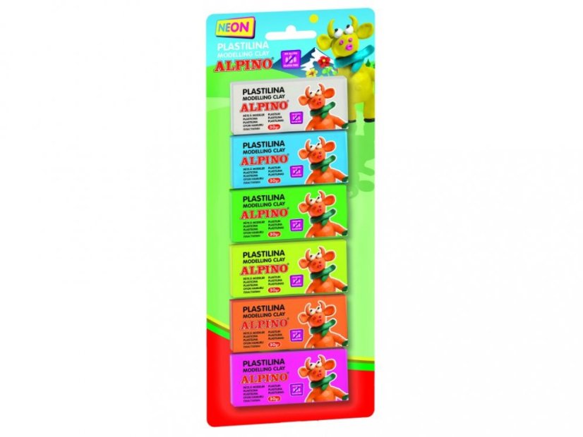 Alpino modelovacia hmota 6ks / 30 gr. fluorescenčné