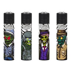 CLIPPER® zapalovače 4 ks – Zombie Force | plnitelné CP11 velké
