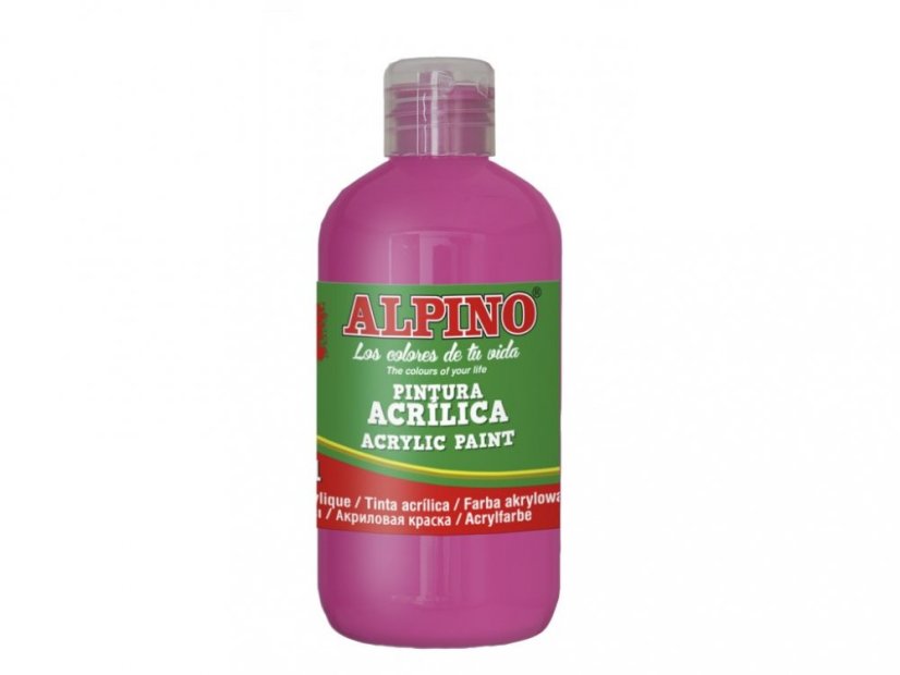 Fľaša akrylové farby do školy 250ml. magenta