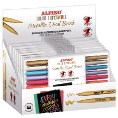 Alpino 10ks Metalických fixiek Dual BrushColour Experience