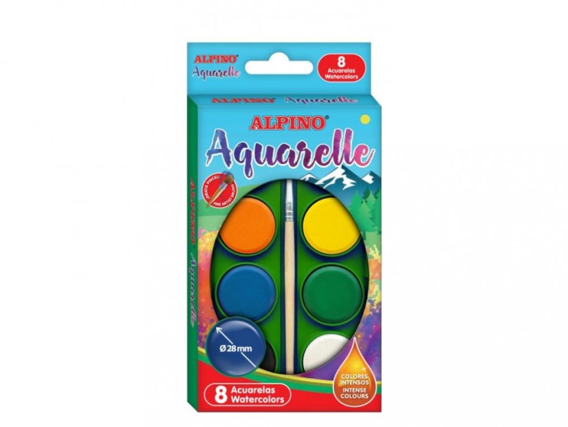Balenie 8 farieb Aquarelle Alpino
