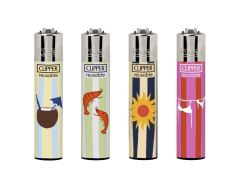 CLIPPER® zapaľovače 4 ks – Summer | plniteľné CP11 veľké