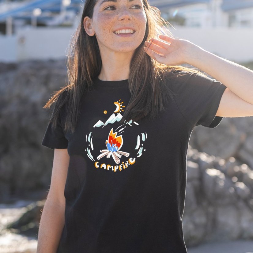 UNISEX Tričko Forest Life - Campfire CLIPPER® black