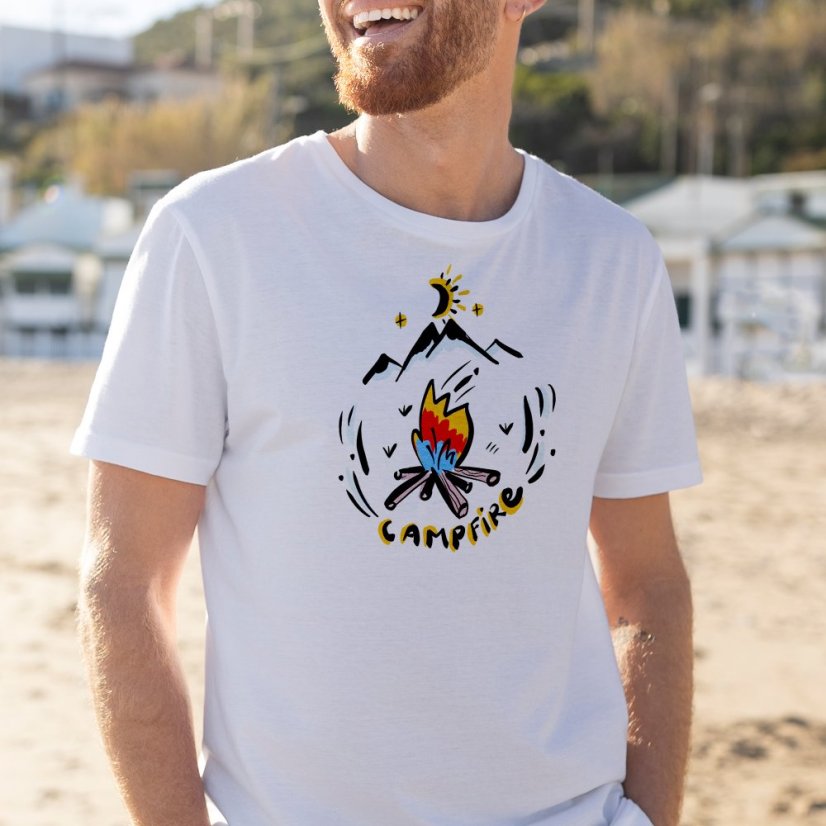 UNISEX Tričko Forest Life - Campfire CLIPPER® white - Veľkosť Trička: S