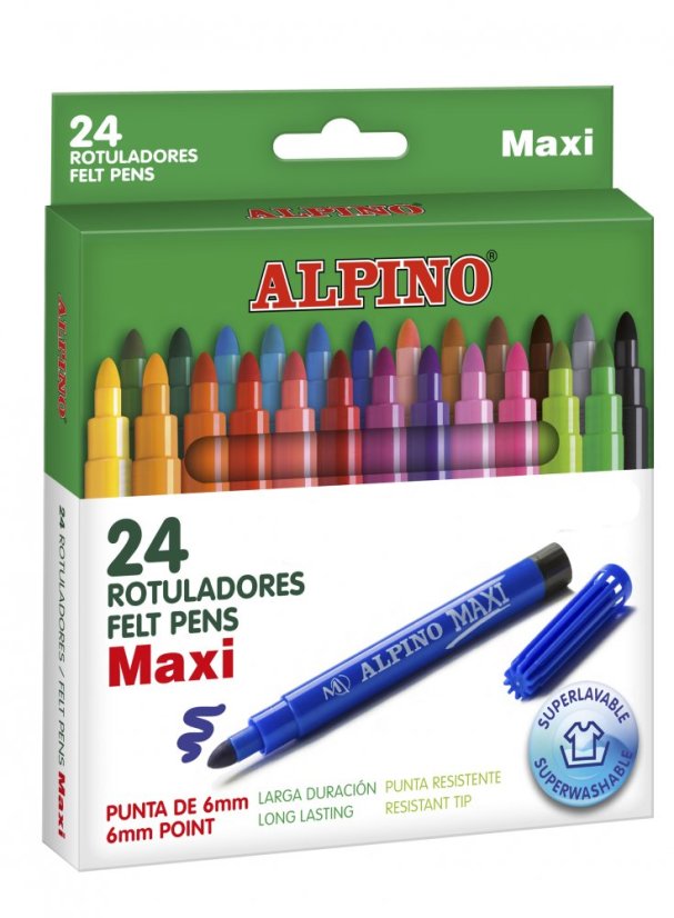 AR000007 01 Estuche 24 rotuladores Alpino Maxi