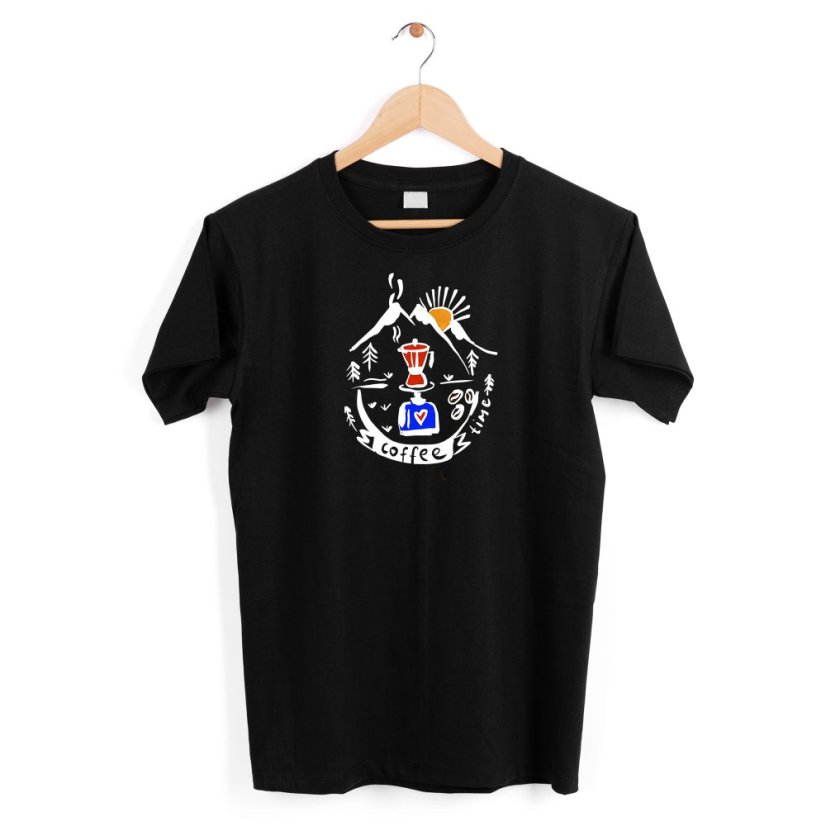 Výhodný balíček UNISEX Tričko kolekce Forest Life - Cofee Time a 4ks zapaľovačov CLIPPER® - black - Velikost: XXL