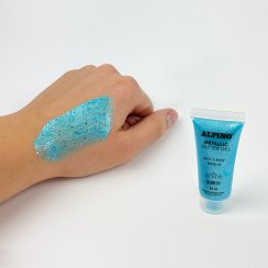 Alpino třpytivý gel na obličej a tělo metalická modrá 14ml