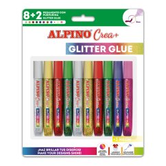 Alpino Crea třpytivé lepidlo 10ks - základní a neonové barvy