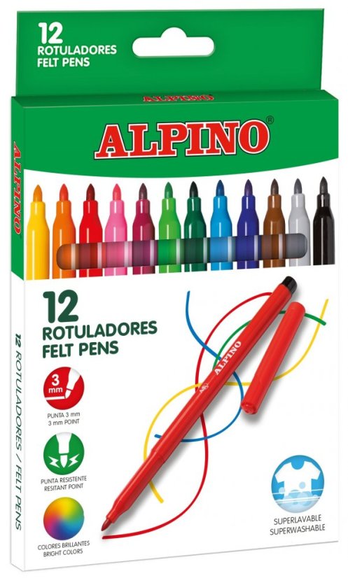 AR001002N 01 Estuche 12 rotuladores Alpino Standard