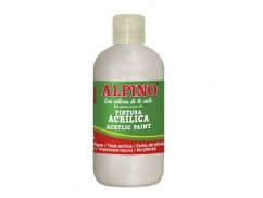 Fľaša akrylové farby do školy 250ml. biela metalizovaná