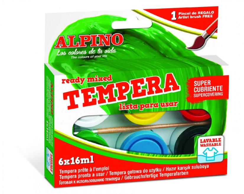 DM010918 01 Tempera Alpino 6 x 16 ml. bandeja pincel DM010918 01 Tempera Alpino 6 x 16 ml. bandeja pincel
