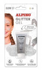 Alpino třpytivý gel na obličej a tělo metalická stříbrná 14ml