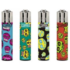 4ks CLIPPER® FLUO SKULLS