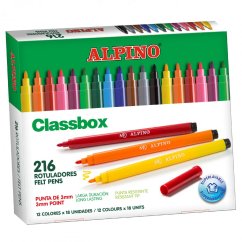 Alpino Velké balení 216 barevných fixů