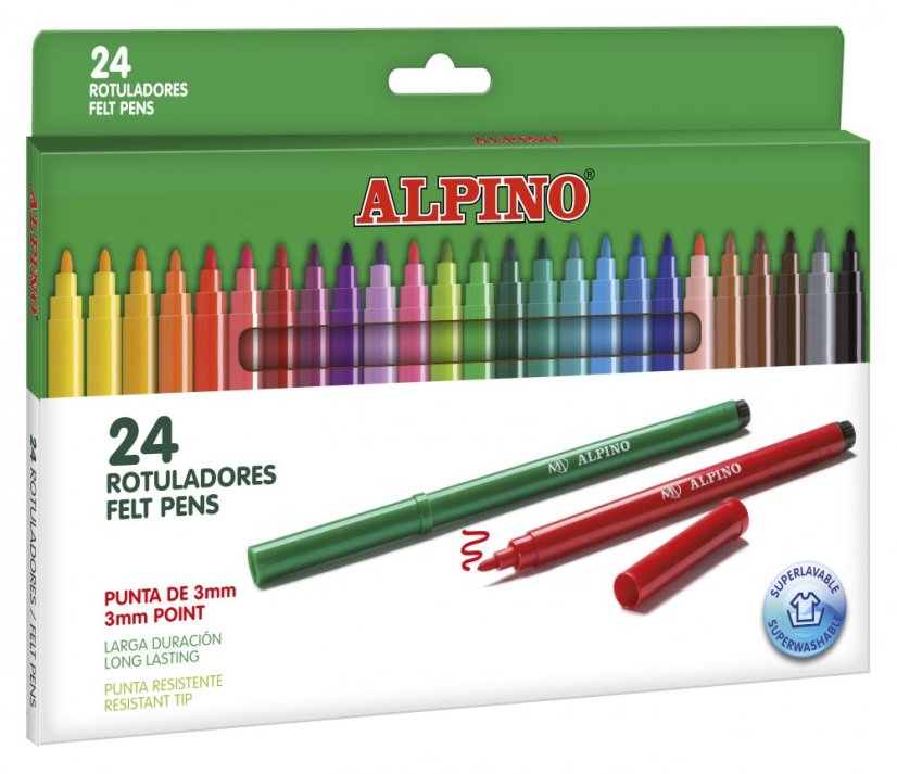 AR001003 01 Estuche 24 rotuladores Standard Alpino