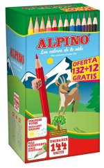 Velké balení barevných tužek Alpino Festival 132 + 12 zdarma