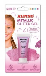 Alpino třpytivý gel na obličej a tělo metalická růžová 14ml