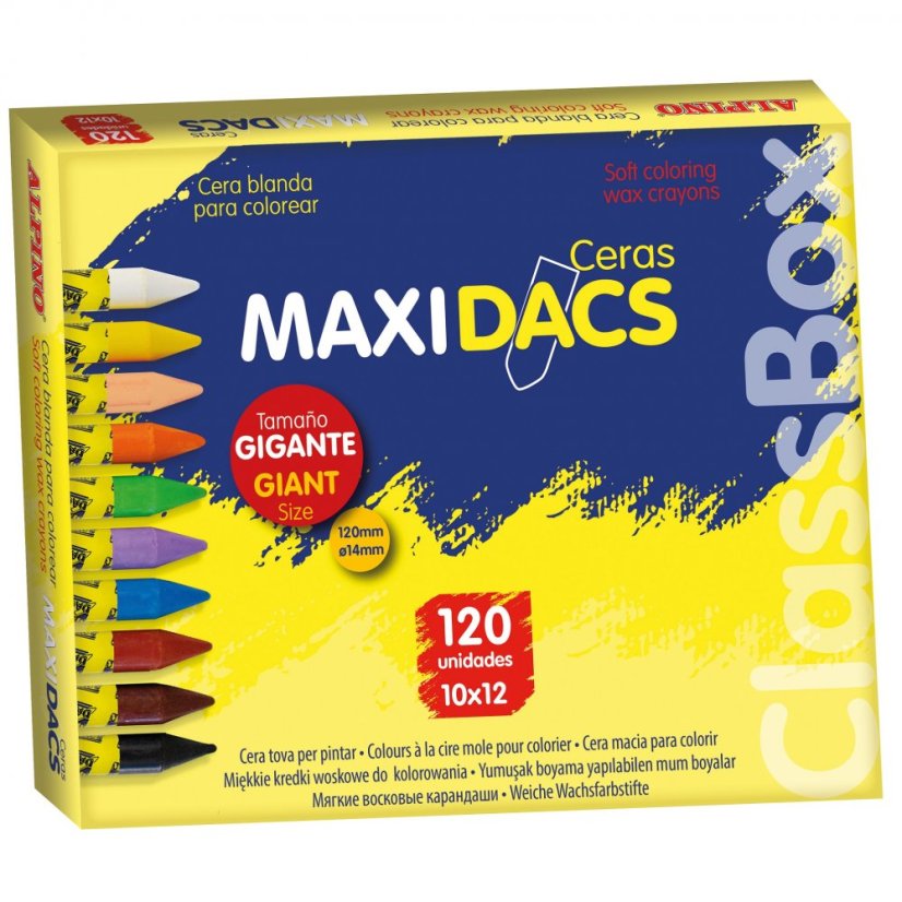 Alpino Velké Balení 120 voskovek MaxiDacs v různých barvách