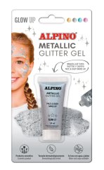 Alpino GLOW UP trblietavý gél metalická strieborná 14 ml
