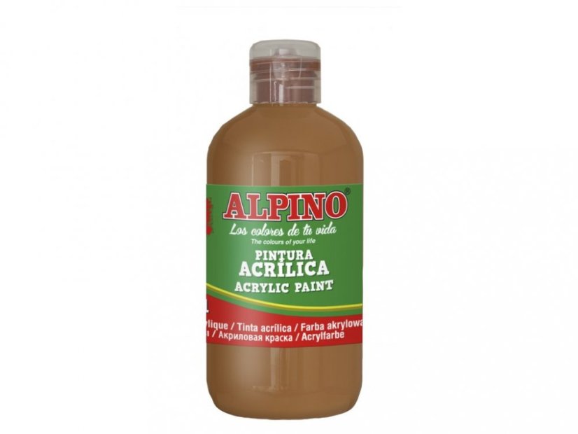 Fľaša akrylové farby do školy 250ml. hnedá