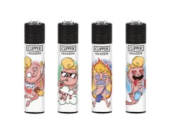 CLIPPER® zapaľovače 4 ks – Funny Cupid | plniteľné CP11 veľké