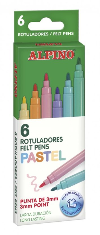 AR001004 01 Estuche 6 rotuladores Alpino Pastel