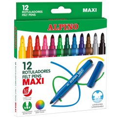 AR000006N 01 Estuche 12 rotuladores Alpino Maxi