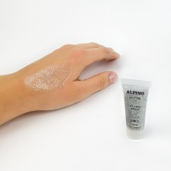 Alpino trblietavý gél na tvár a telo metalická strieborná 14ml