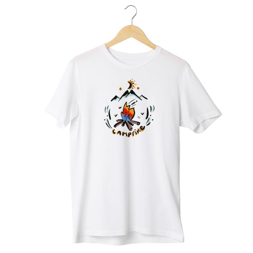 UNISEX Tričko Forest Life - Campfire CLIPPER® white - Veľkosť Trička: S
